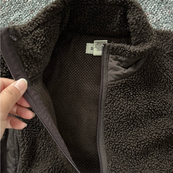 Ruff Hewn Chocolate Brown Fleece Jacket Women Size Large - Picture 7 of 7